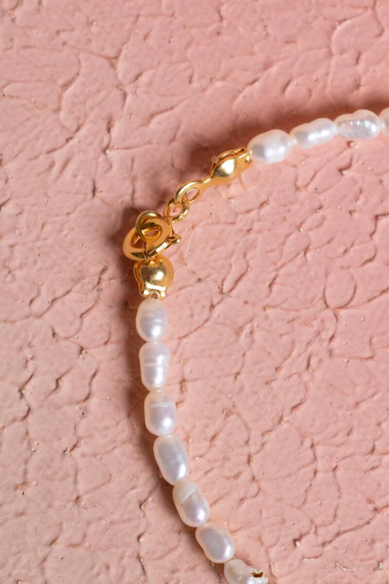 Sertifikalı İnci, Sitrin Gümüş Kapama Doğal Taş Bileklik (SK:068) - 4