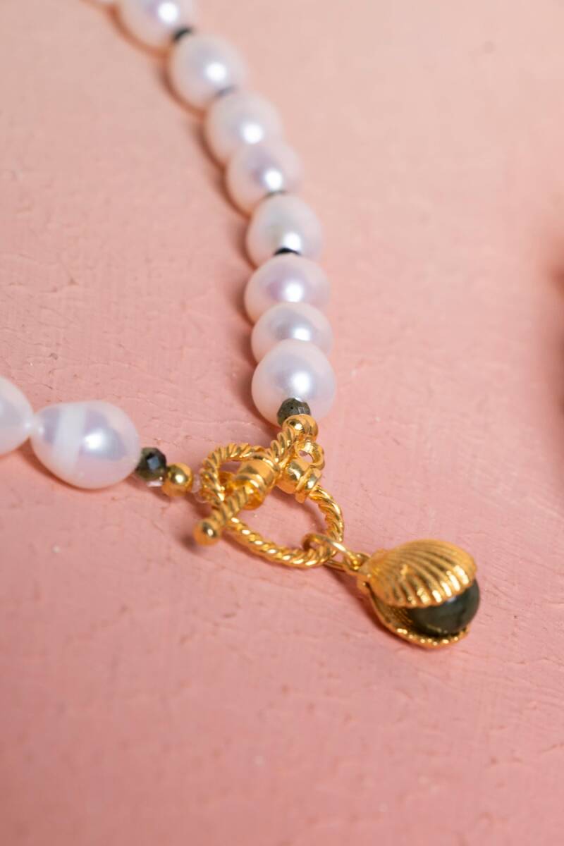 Sertifikalı İnci, Yeşim Gümüş Aparatlı Doğal Taş Kolye (SK:022) - 5