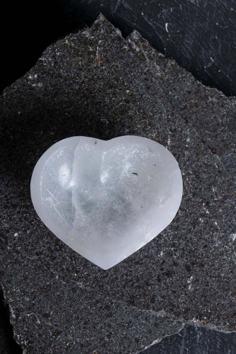 Sertifikalı Kalp Selenit Tabak - 1