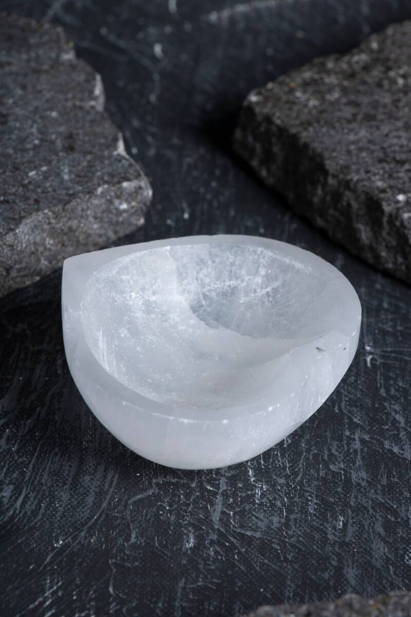 Sertifikalı Kalp Selenit Tabak - 3