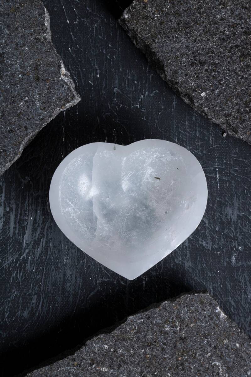 Sertifikalı Kalp Selenit Tabak - 5