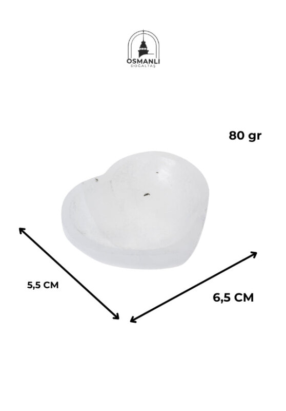 Sertifikalı Kalp Selenit Tabak - 6