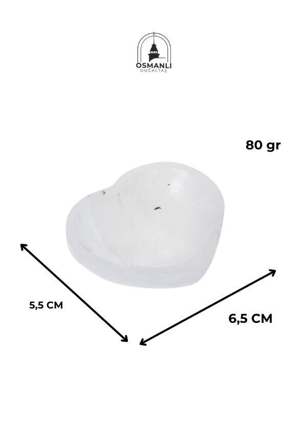 Sertifikalı Kalp Selenit Tabak - 6