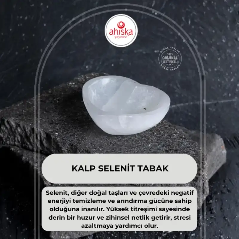 Sertifikalı Kalp Selenit Tabak - 1