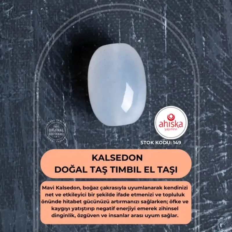 Sertifikalı Kalsedon Doğal Taş Tımbıl El Taşı (SK:149) - 1