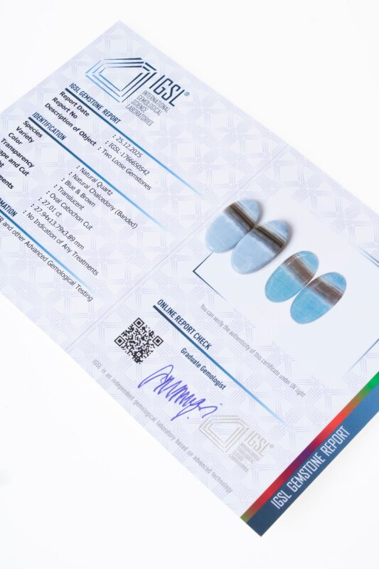 Sertifikalı Kalsedon Kabaşon (S.K:340) - Doğal Taş