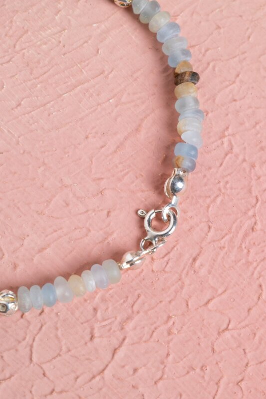 Sertifikalı Kalsit Gümüş Aparatlı Doğal Taş Bileklik (SK:282) - 5