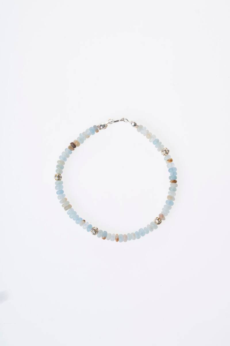 Sertifikalı Kalsit Gümüş Aparatlı Doğal Taş Bileklik (SK:282) - 6