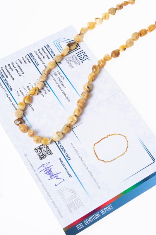 Sertifikalı Kehribar Kolye 5 (S.K:310) - Doğal Taş