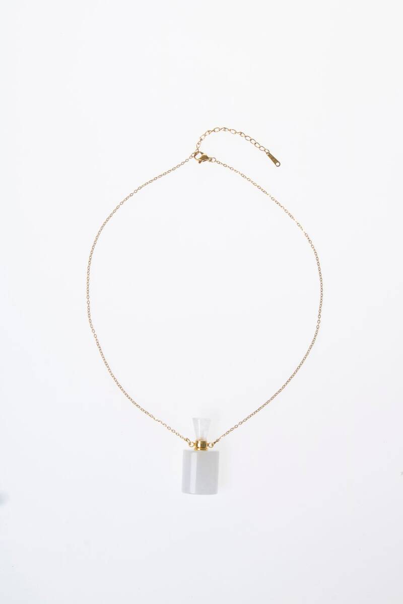 Sertifikalı Kristal Kuvars Doğal Taş Esans Şişesi Kolye - 4