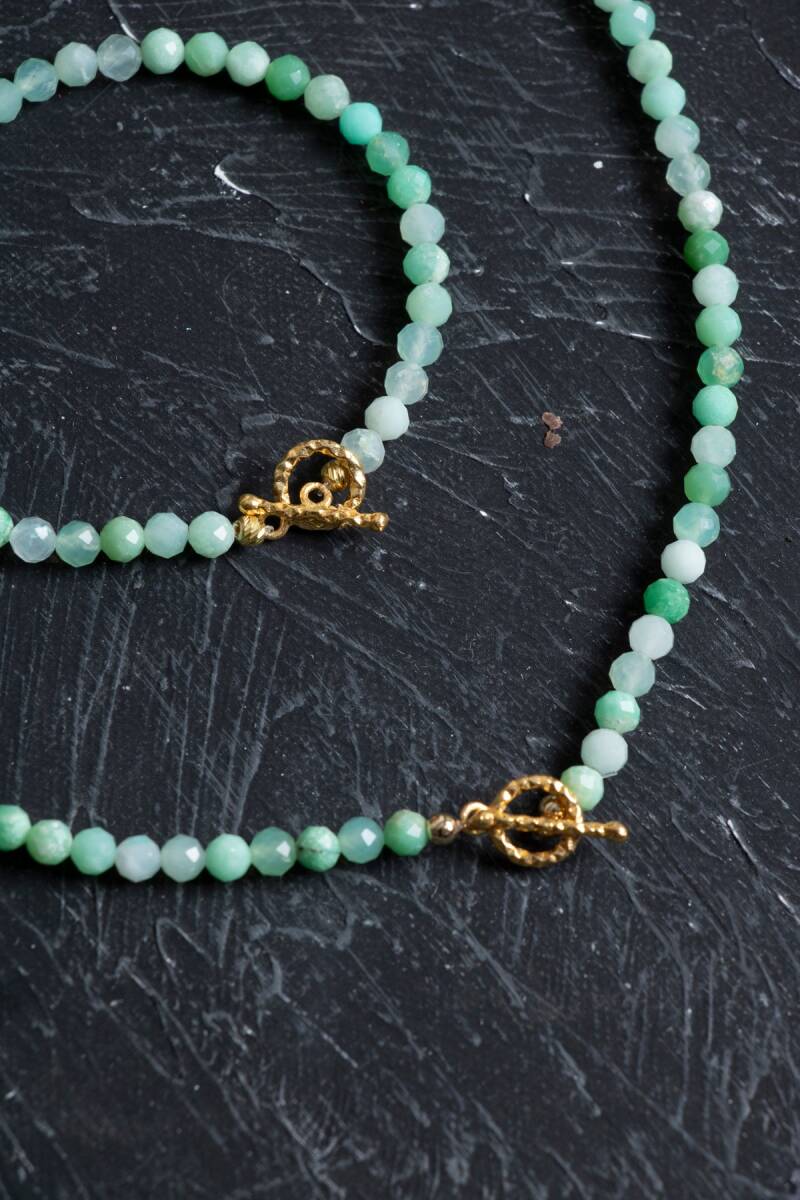 Sertifikalı Krizopras Altın Kaplama Gümüş Aparat Doğal Taş Set - 4