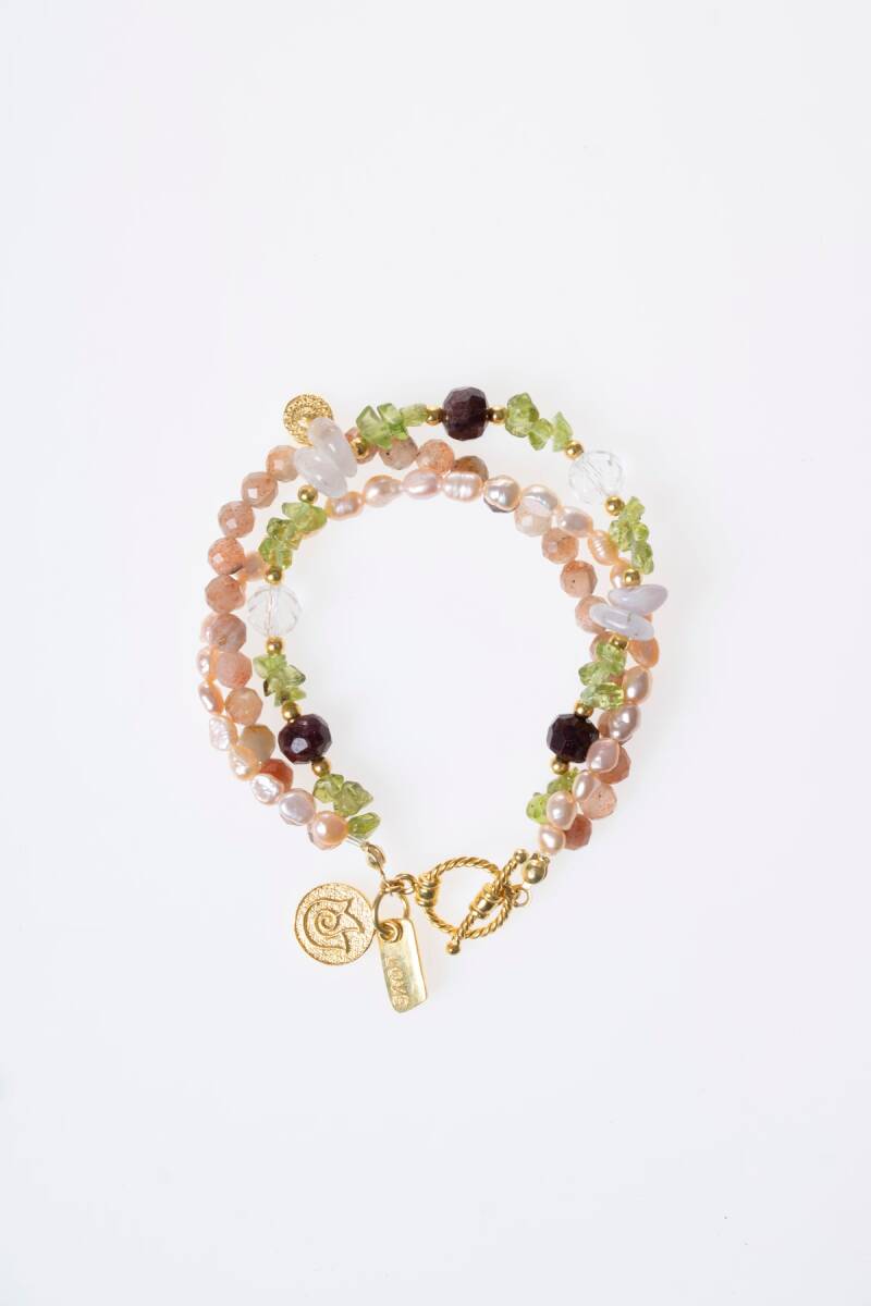 Sertifikalı Lale ve Aşk Charmlı Gümüş Aparat ve Kapama Doğal Taş Bileklik (SK:280) - 6