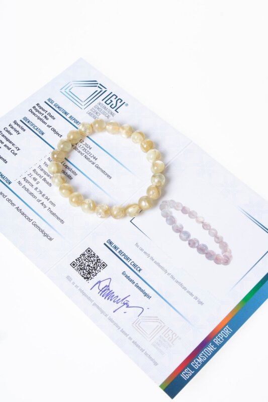 Sertifikalı Lepidolit Taşı Bileklik ( S.K: 303) - Doğal Taş