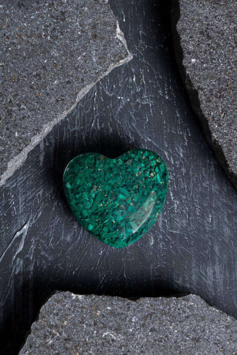 Sertifikalı Malahit Kalp - 1