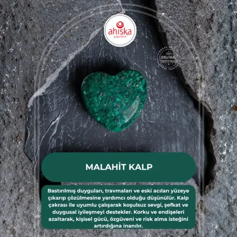 Sertifikalı Malahit Kalp - 1