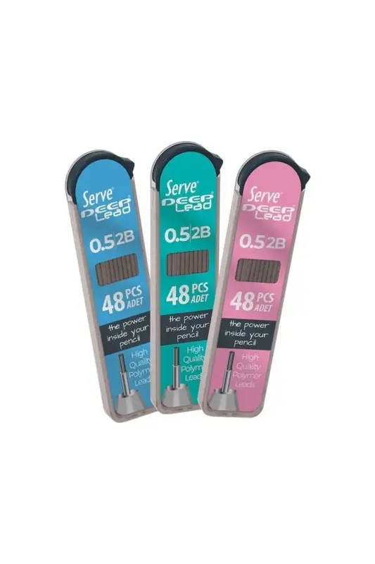 Serve Deep Kalem Ucu 0.5 mm 48 Li Tüp Renkli Gövde Mavi - Serve