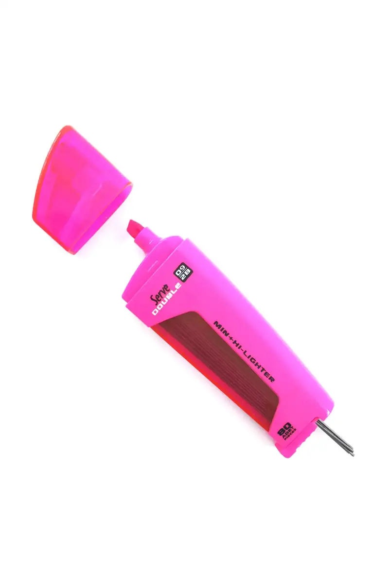 Serve Double Min Mor Fosforlu Kalem + 0.9mm 2B Uç Tüplü - 1