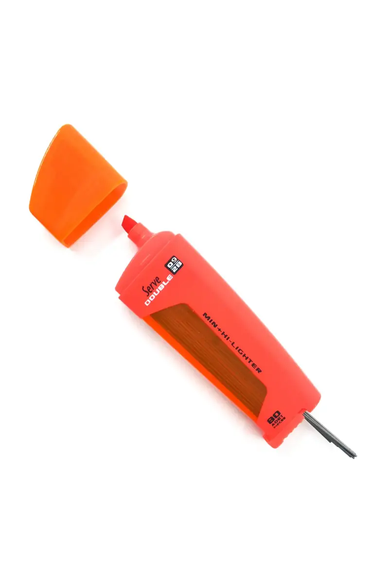 Serve Double Min Pembe Fosforlu Kalem + 0.9mm 2B Uç Tüplü - 1