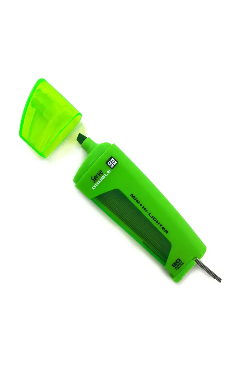 Serve Double Min Yeşil Fosforlu Kalem + 0.5mm 2B Uç Tüplü - 1