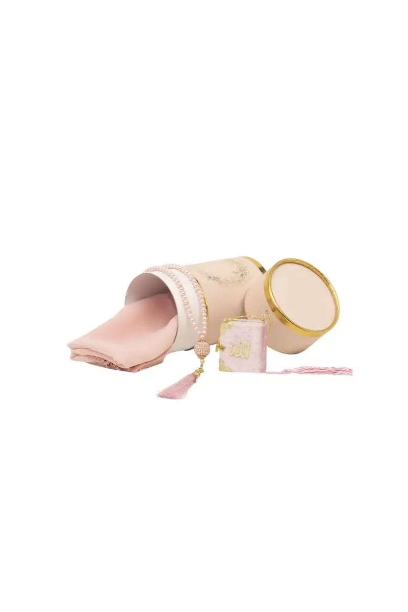 Silindir Kutu Şal Seti Pembe - 1