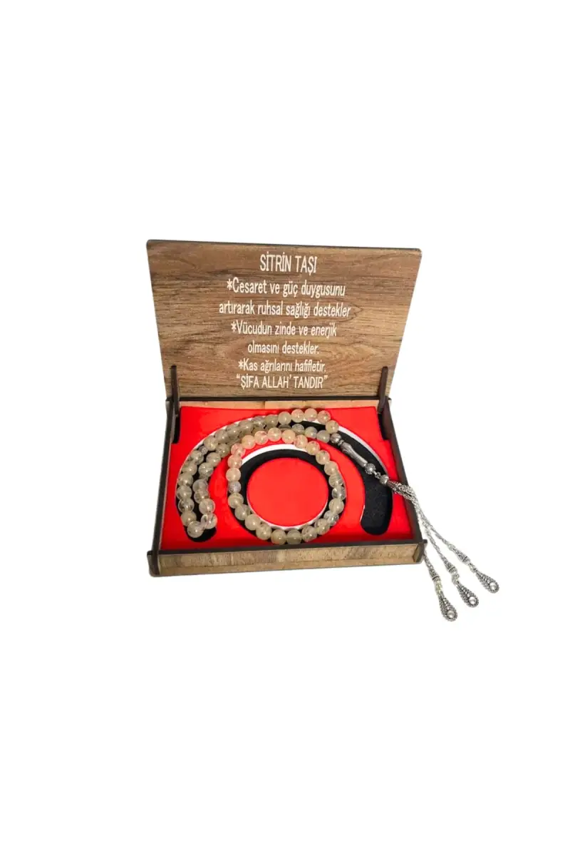 Sitrin Taşı 33 Lük Tesbih & Bileklik Set - 1