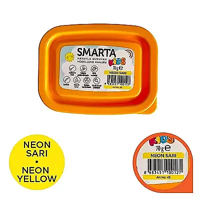 Smarta Kids Modelleme Hamuru 70 gr Neon Sarı - 9