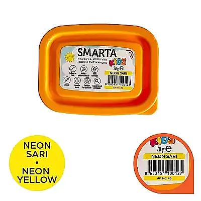Smarta Kids Modelleme Hamuru 70 gr Neon Sarı - 9