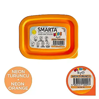 Smarta Kids Modelleme Hamuru 70 gr Neon Turuncu - 4