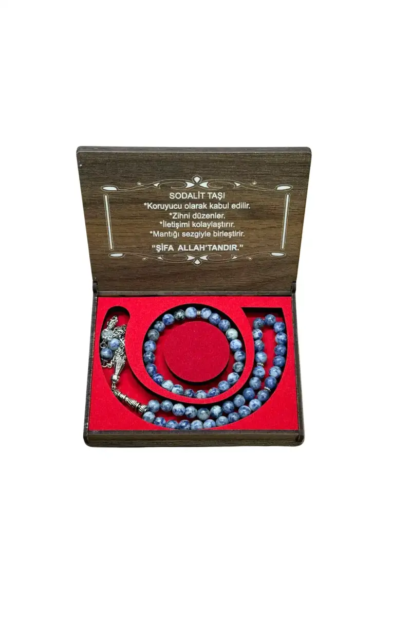 Sodalit Taşı 33 Lük Tesbih & Bileklik Set - 1
