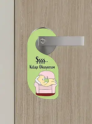 Şşş Kitap Okuyorum Kapı Askısı Kapı Uyarı Levhası - 6
