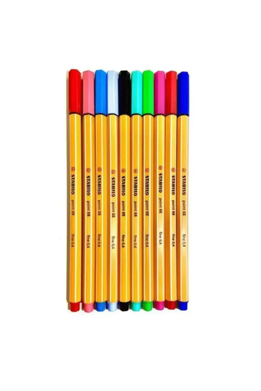 Stabilo Point 88 Keçeli Kalem 10 Lu İnce Uç Askılı Paket - Stabilo