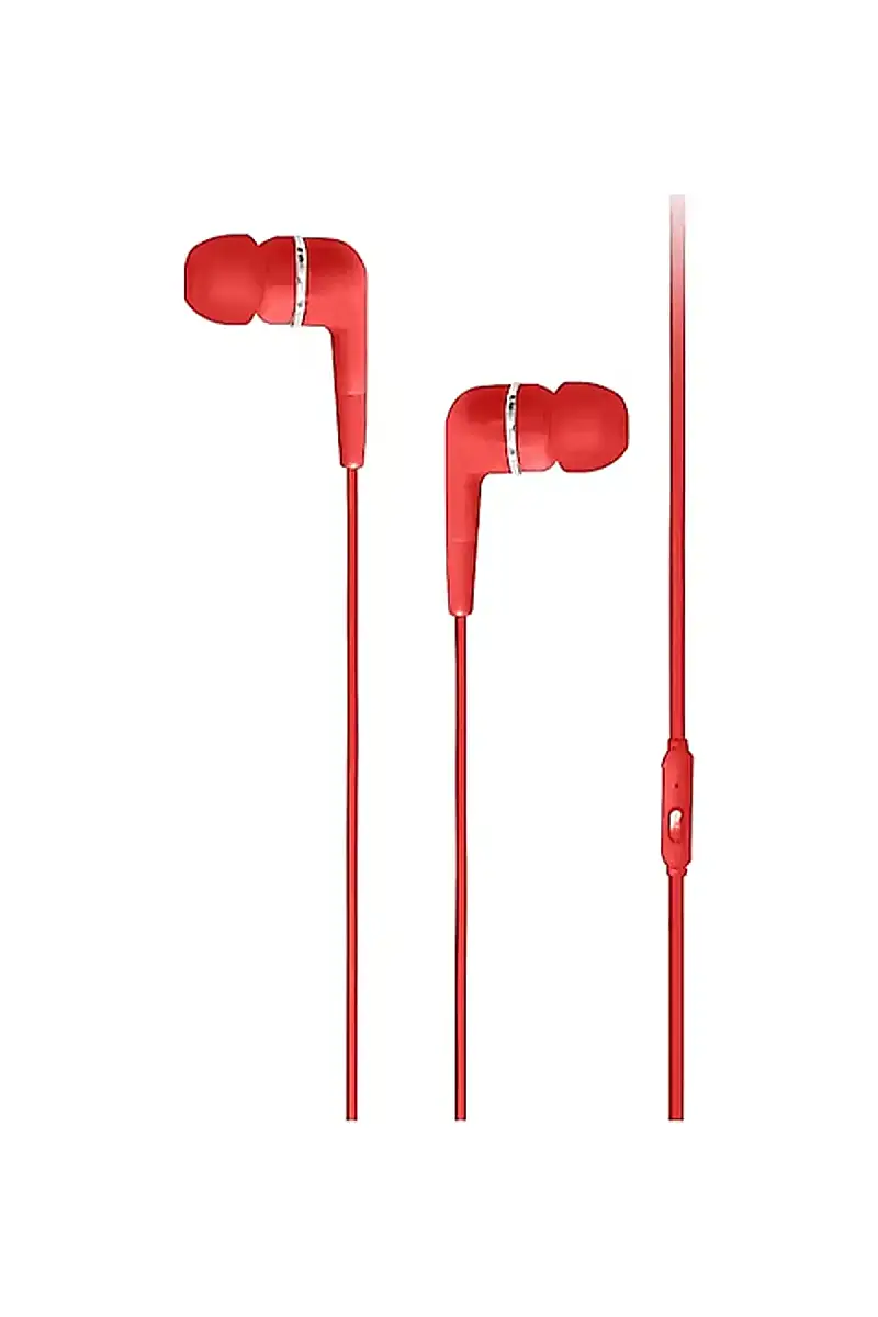 Taks E10 Kulak İçi Kulaklık Mikrofonlu Silikonlu Kırmızı 5KMM123K - 1