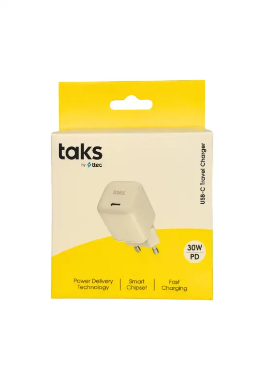 Taks TP02 30 W PD USB-C Seyahat Hızlı Şarj Aleti Beyaz 5TP02B - Ttec