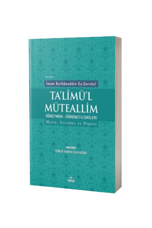 Talimül Mütealim Tercümesi - Ravza Kitabevi