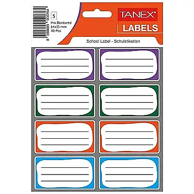Tanex Brd 7004 Okul Etiketi Bordürlü Mix - 2