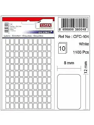 Tanex Ofc 104 Etiket 8x12mm - 2