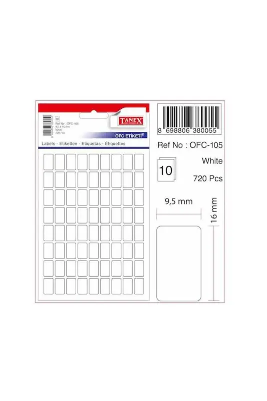 Tanex Ofc 105 Etiket 9,5x16mm - Tanex