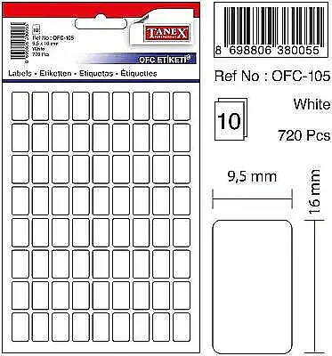 Tanex Ofc 105 Etiket 9,5x16mm - 2