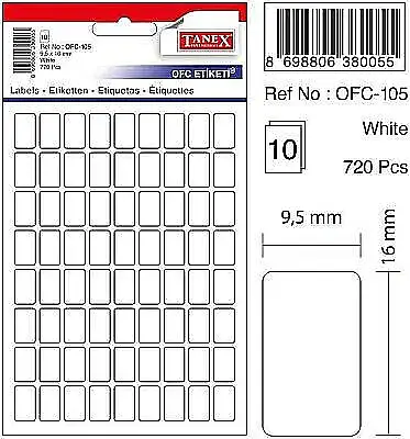 Tanex Ofc 105 Etiket 9,5x16mm - 2