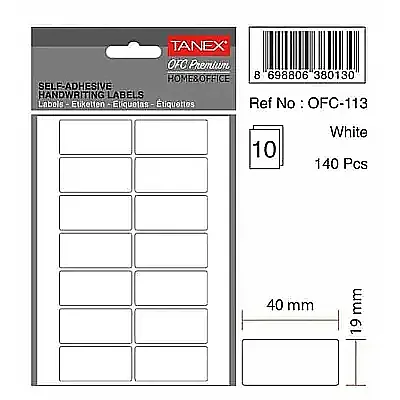 Tanex Ofc 113 Ofis Etiketi 40 x 19 mm Beyaz 10 Lu - 2