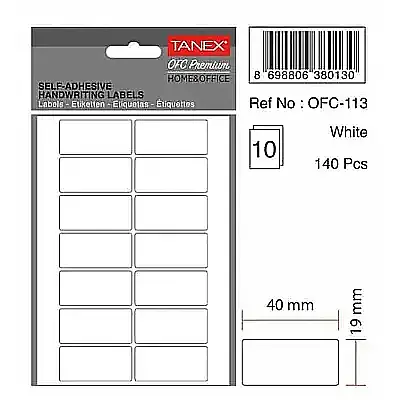 Tanex Ofc 113 Ofis Etiketi 40 x 19 mm Beyaz 10 Lu - 2