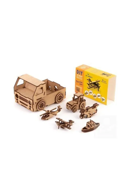 Taşıtlar Seti Ahşap Oyuncak - Azim Kitap