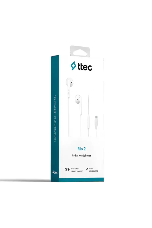 Ttec Rio 2 USB-C Stereo Mikrofonlu Kulak İçi Kulaklık Beyaz 2KMM14B - Ttec