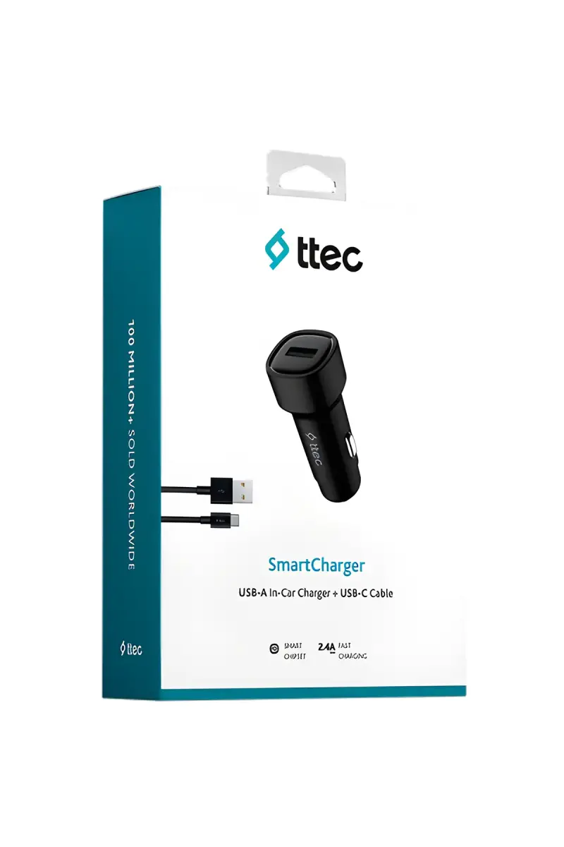 Ttec SmartCharger 2.4 A Araç Şarj Aleti + USB-C Kablo 2CKS30CS - 1