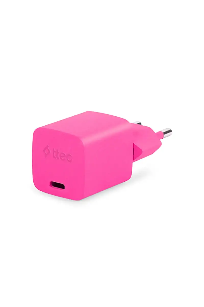 Ttec SmartCharger GAN 20 W PD Seyahat Hızlı Şarj Aleti + USB-C Lightning 120 cm Kablo Neon Pembe 2SCG20LNP - 3