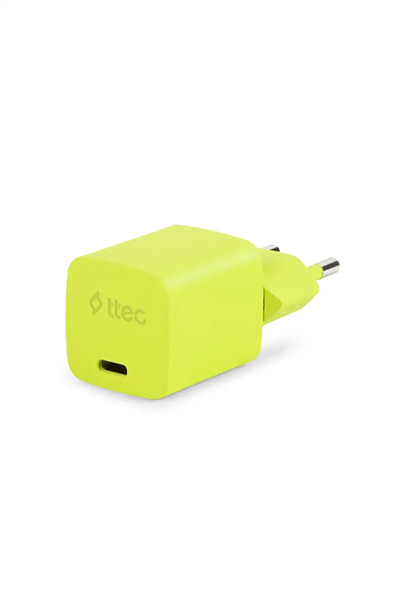 Ttec SmartCharger GAN 20 W PD Seyahat Hızlı Şarj Aleti + USB-C Lightning 120 cm Kablo Neon Sarı 2SCG20LNS - 3