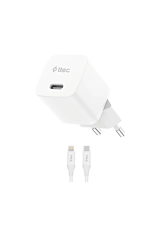 Ttec SmartCharger GAN 30 W PD Seyahat Hızlı Şarj Aleti + USB-C Lightning 150 cm Kablo Beyaz 2SCP03LB - 2