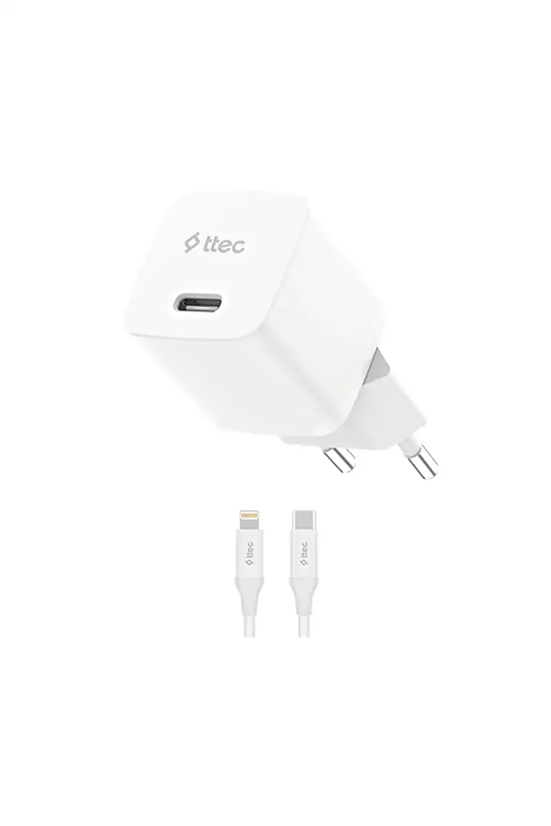 Ttec SmartCharger GAN 30 W PD Seyahat Hızlı Şarj Aleti + USB-C Lightning 150 cm Kablo Beyaz 2SCP03LB - 2
