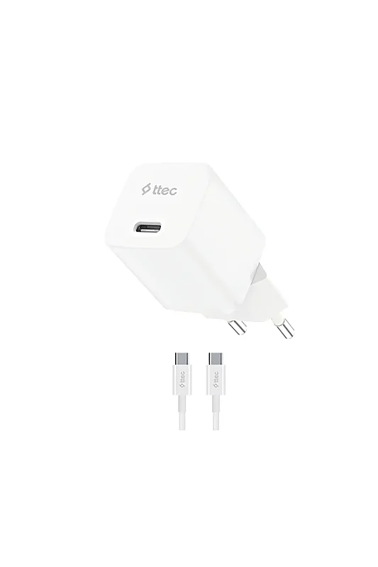 Ttec SmartCharger GAN Seyahat Şarj Aleti PD 20 W USB-C USB-C Kablolu 60 W Beyaz 2SCG20CB - 2