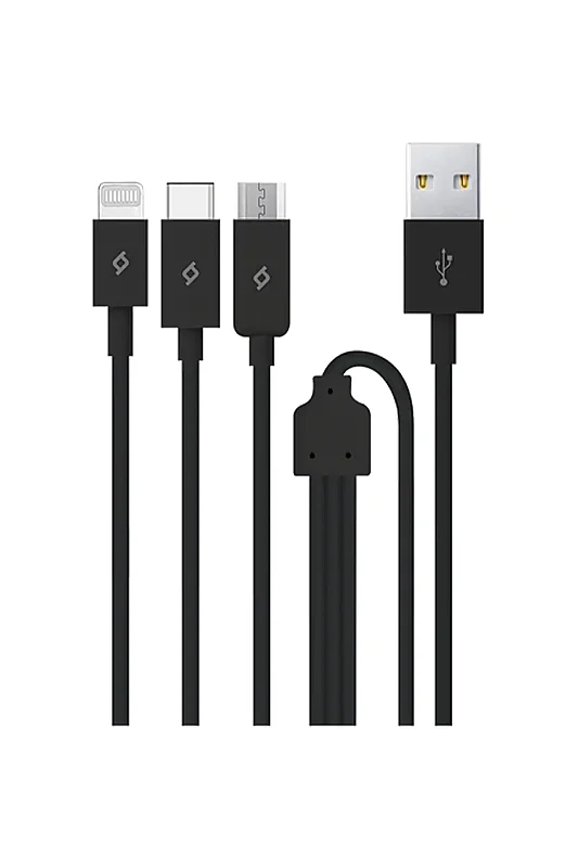 Ttec Trio Şarj Kablosu USB-A USB-C Lightning Micro USB Siyah 2DK7521S - 2